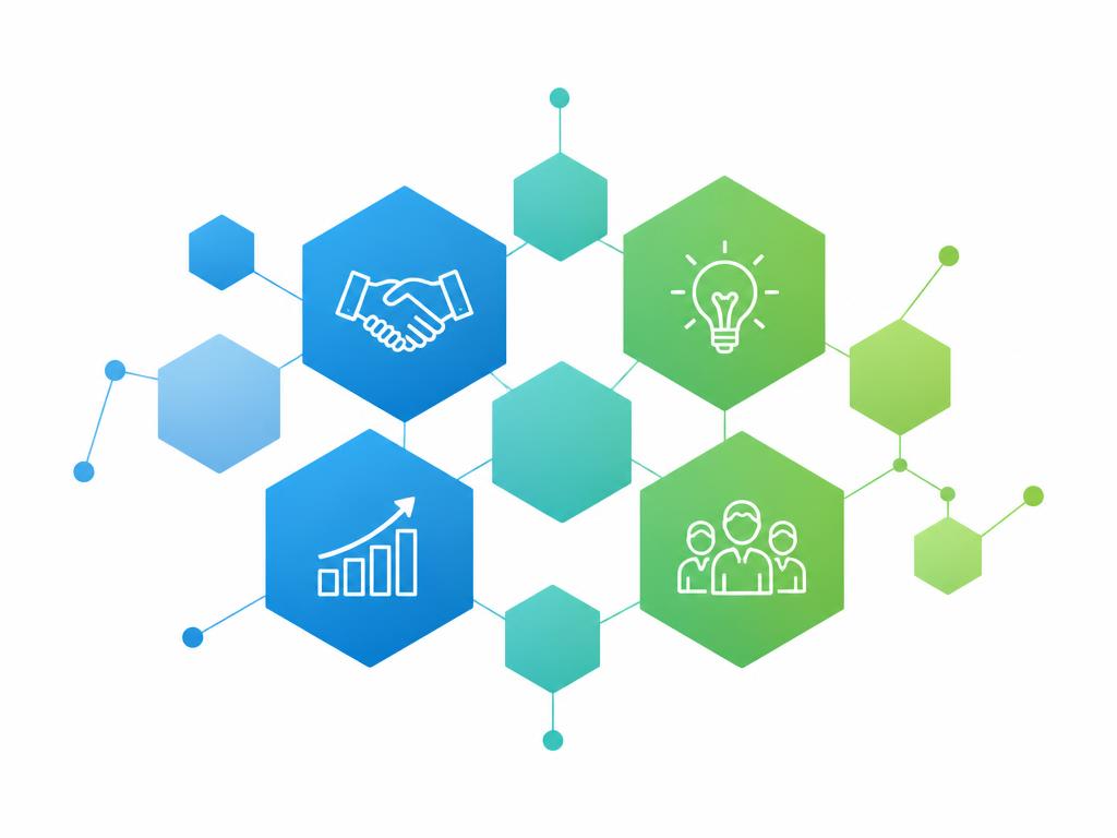 Rede de hexágonos conectados representando os valores da Contyx